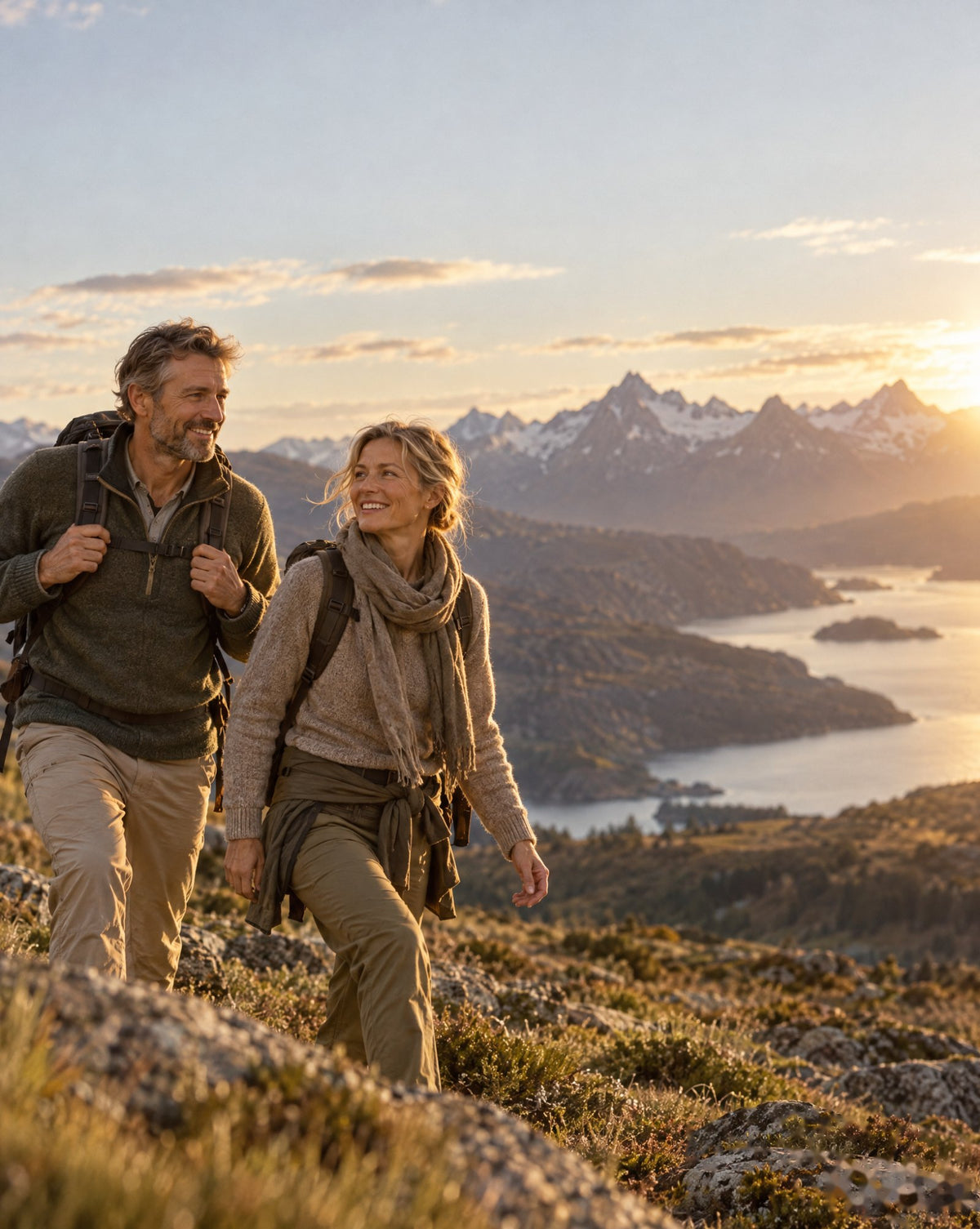 Paar beim Wandern in den Bergen
